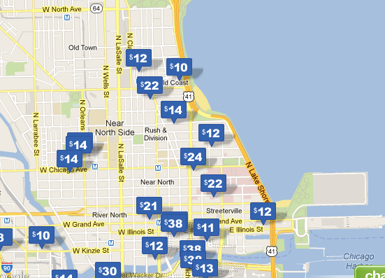 Chicago Beach Parking Map